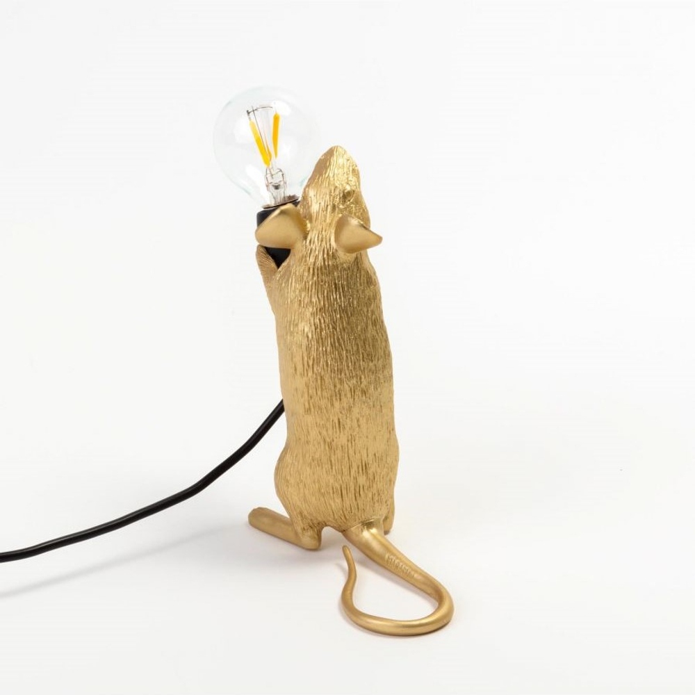 Настольная лампа Mouse Lamp Standing GOLD USB, Seletti