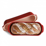Форма для выпечки итальянского хлеба, керамическая, 39,5 x 16 x 15 см, Emile Henry, цвет: гранат