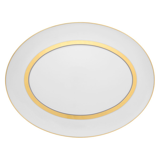 Блюдо овальное Vista Alegre Domo Gold 34,5х26,5 см, фарфор