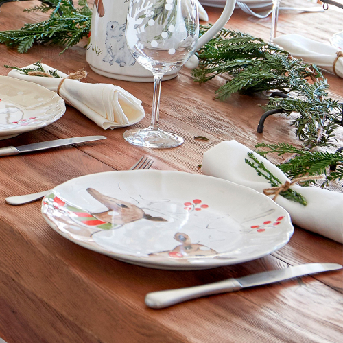 Набор из 4-х обеденных тарелок 27 см, белый, Deer Friends, Costa Nova