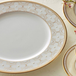 Блюдо овальное Noritake Трефолио, золотой кант 37 см