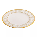 Тарелка обеденная Noritake Трефолио, золотой кант 28 см, фарфор костяной