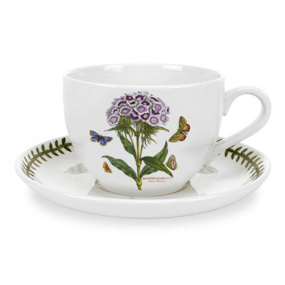Чашка для завтрака с блюдцем Portmeirion "Ботанический сад. Гвоздика турецкая" 500мл