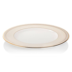 Тарелка закусочная Noritake Трефолио, золотой кант 22 см, фарфор костяной