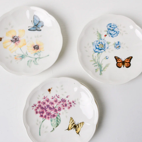 Набор пирожковых тарелок 6 шт, 15 см, LEN817046, Бабочки на лугу, Lenox