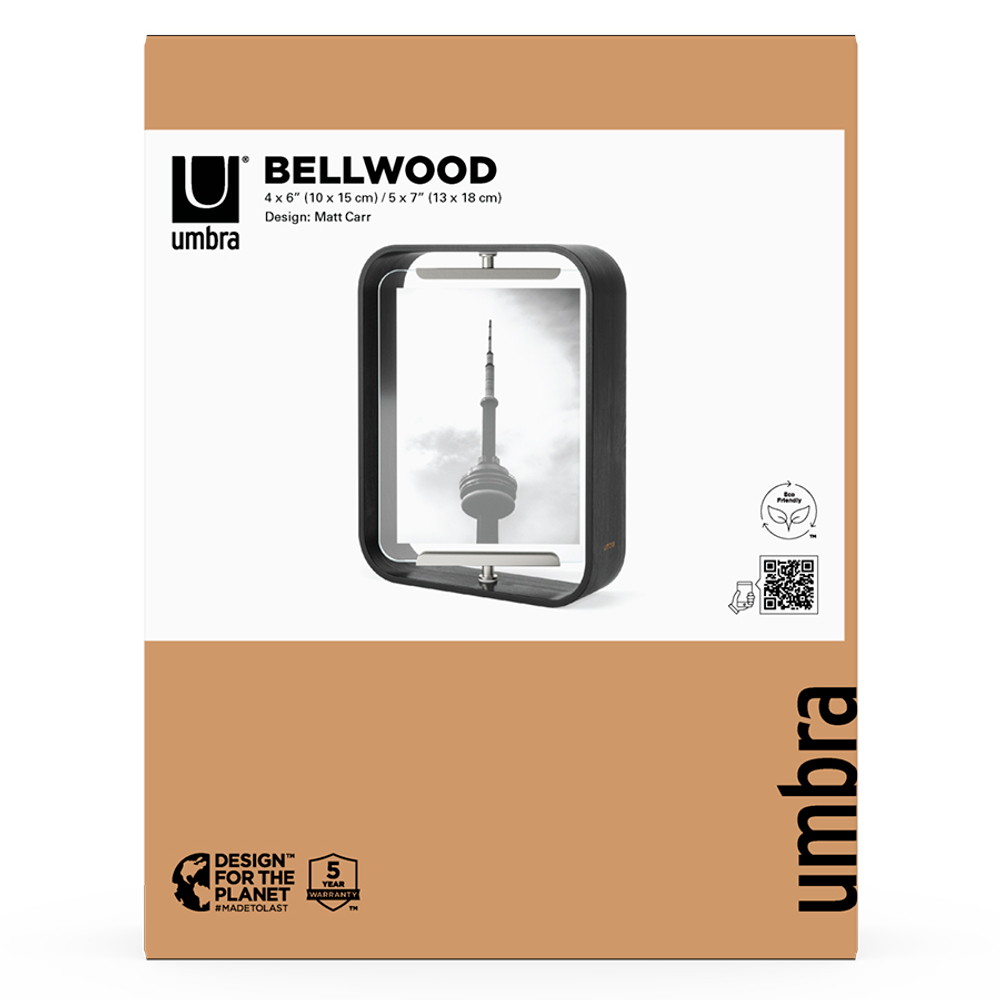Фоторамка двухсторонняя Bellwood, 19х24 см, черная, Umbra