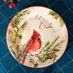 Тарелка закусочная 23 см Certified Int. Тихая ночь, Птичка