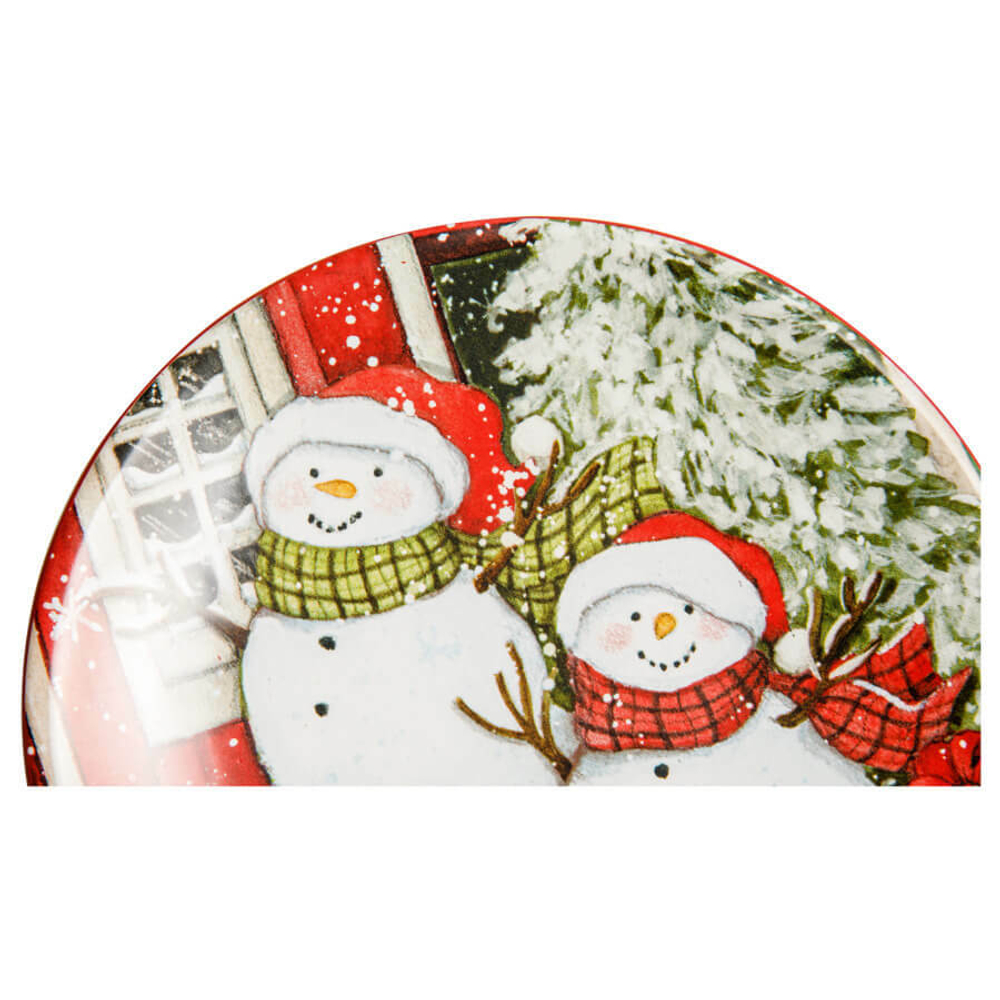 Тарелка пирожковая "Два снеговика" 15 см, керамика, CER37261-2, Дом снеговика, Certified International