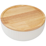 Салатник с крышкой из каучукового дерева Soft Ripples, Dual Glazing, ?22 см