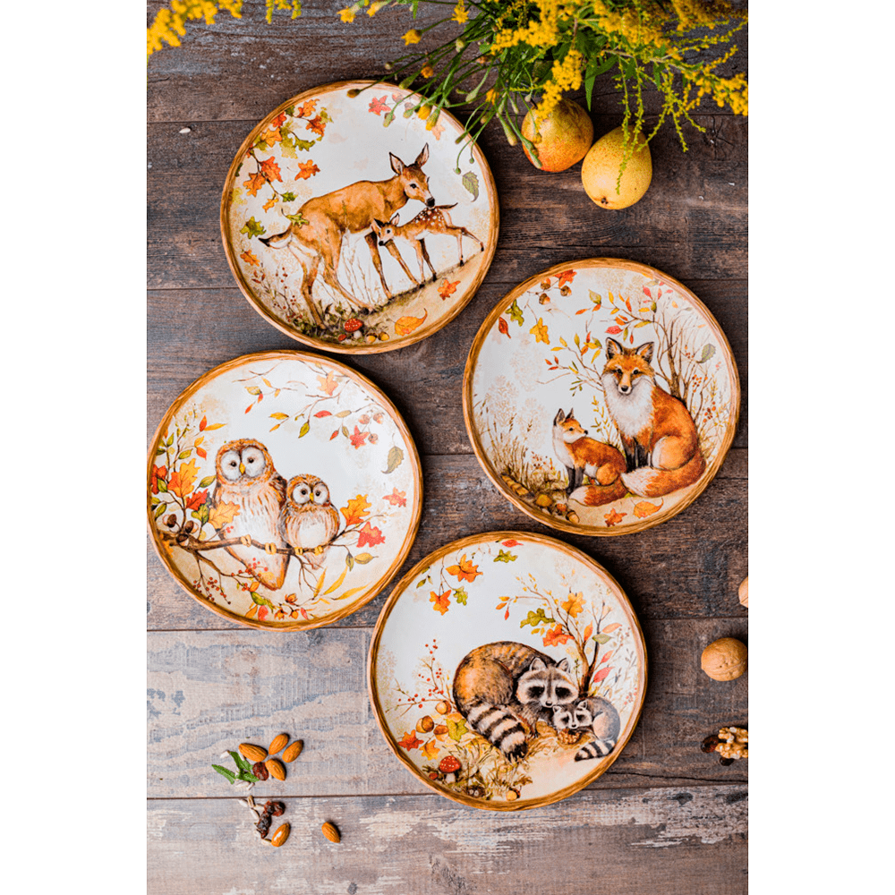 Тарелка десертная Косули 21,5 см Certified Int. Сосновый лес