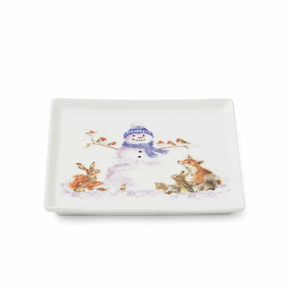 Блюдо для закусок "Забавная фауна. Снеговик", 18 х 18 см, Royal Worcester