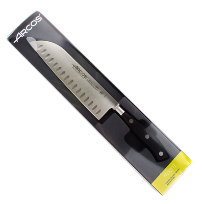 Нож поварской сантоку 18 см, из кованой высокоуглеродистой нержавеющей стали, черный, 2335, Riviera, Arcos