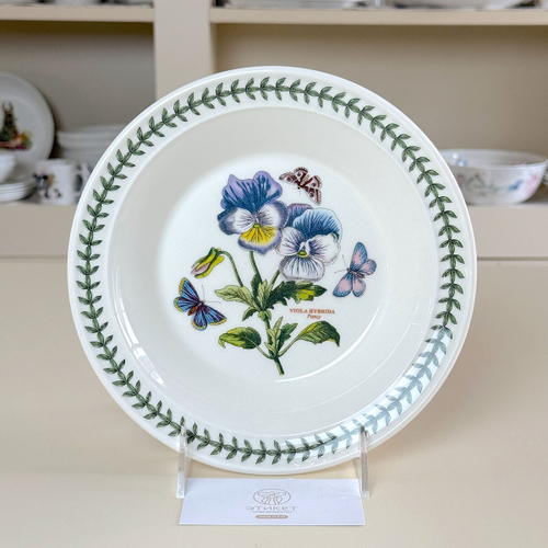 Тарелка суповая Portmeirion "Ботанический сад. Анютины глазки" 21,5см