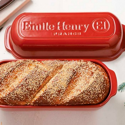 Форма для выпечки итальянского хлеба, керамическая, 39,5 x 16 x 15 см, Emile Henry, цвет: гранат