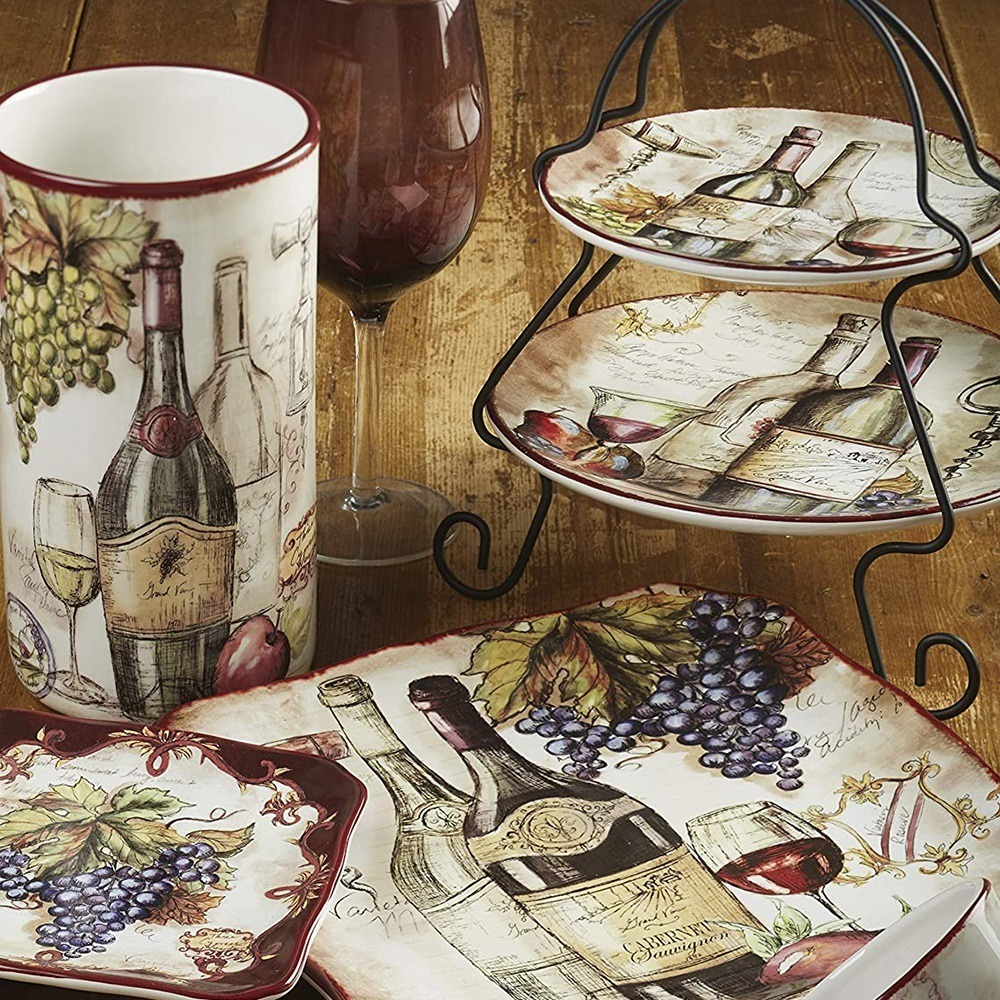 Тарелка десертная Зеленый виноград 21,5 см Certified Int. Секреты Виноделов