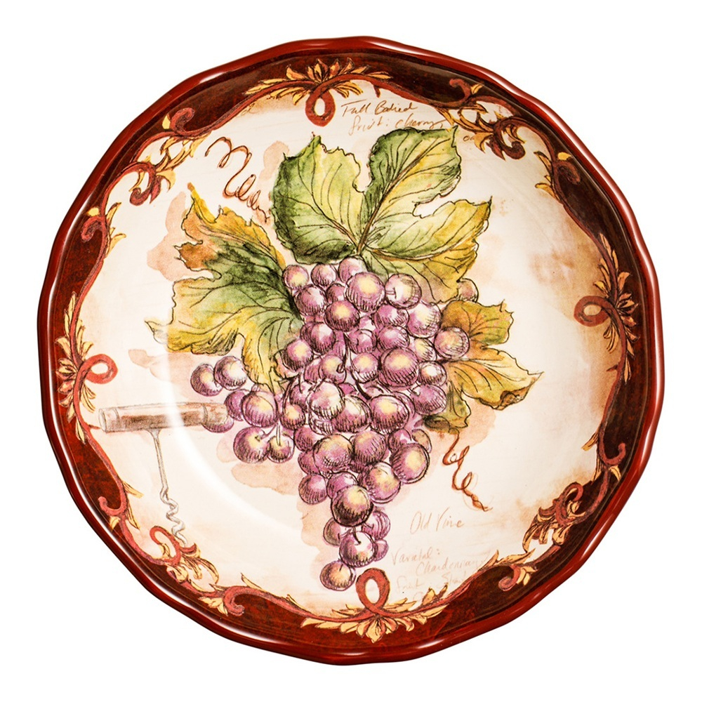 Тарелка для пасты Фиолетовый виноград 21 см Certified Int. Секреты Виноделов