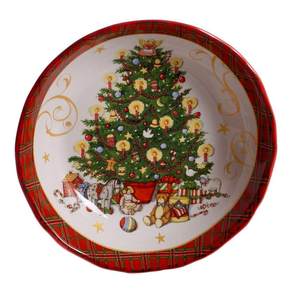 Тарелка суповая 23 см Certified Int. Винтажный Санта
