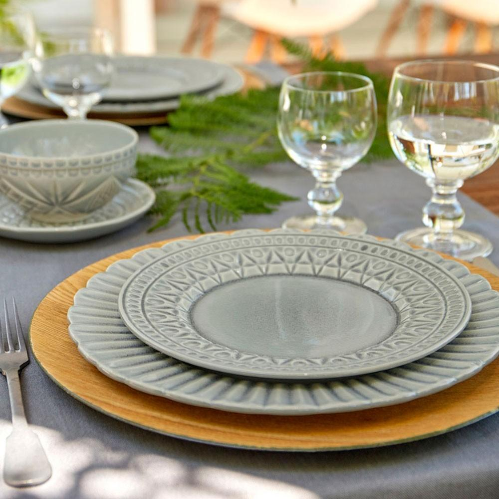 Тарелка салатная 22,2 см Costa Nova Cristal Grey серая