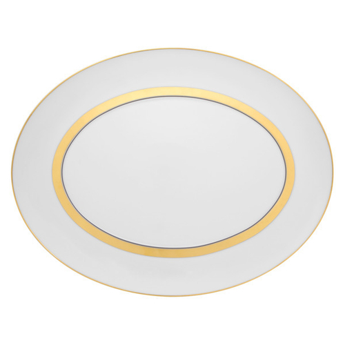 Блюдо овальное Vista Alegre Domo Gold 34,5х26,5 см, фарфор