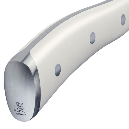 Нож кухонный для резки мяса с белой рукоятью 1040430720, длина лезвия 20 см, коллекция «Ikon Cream White», Wuesthof