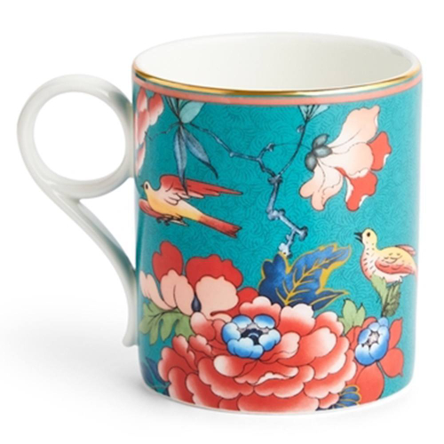 Кружка Wedgwood Пионы 240 мл, фарфор, зеленая