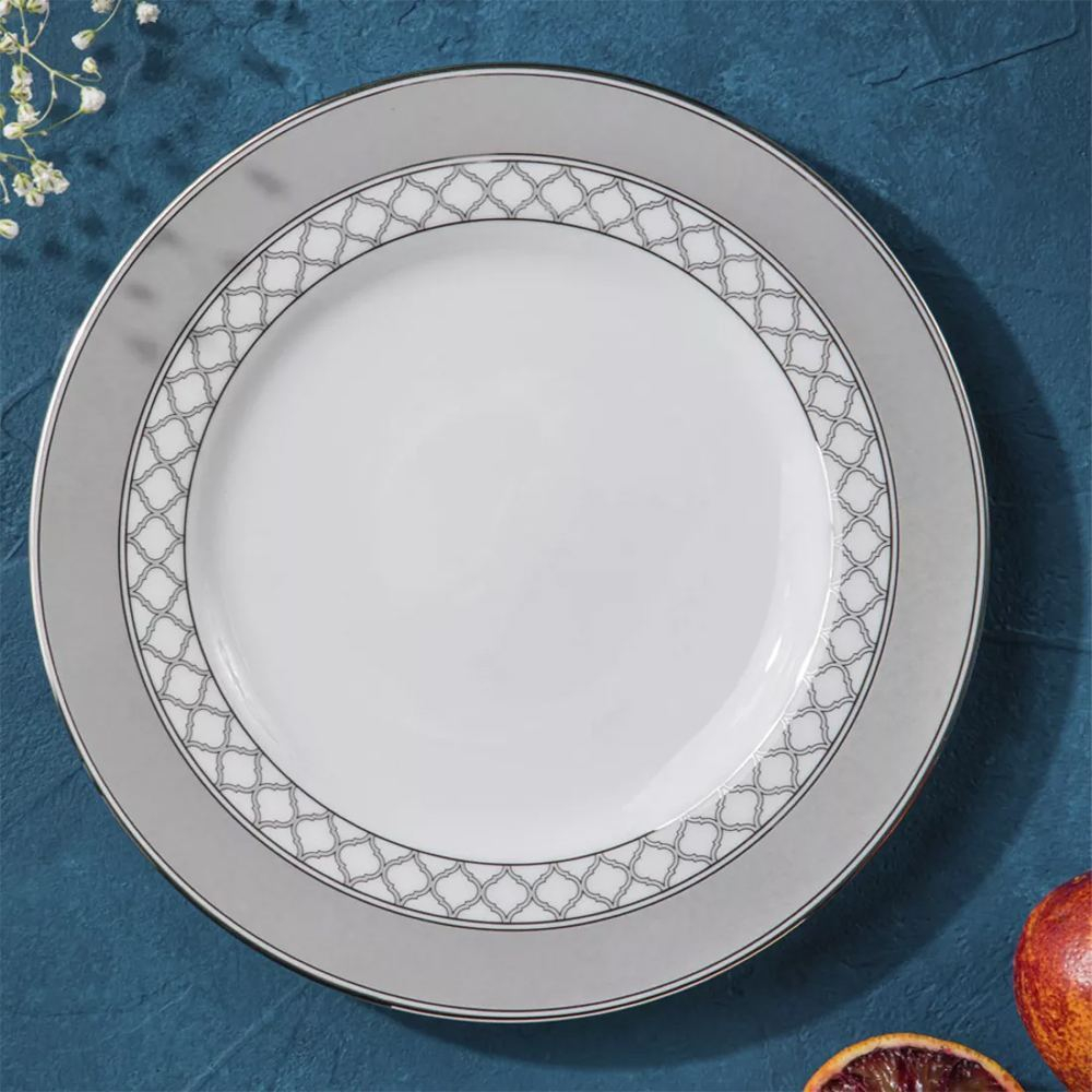 Тарелка закусочная Noritake Царский дворец, платиновый кант 21 см, фарфор