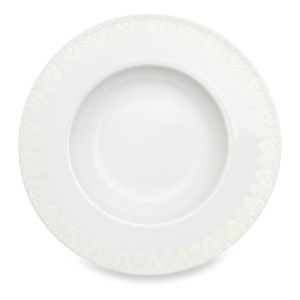 Тарелка суповая Narumi Аврора жемчуг 23 см, фарфор костяной