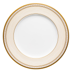 Тарелка закусочная Noritake Трефолио, золотой кант 22 см, фарфор костяной