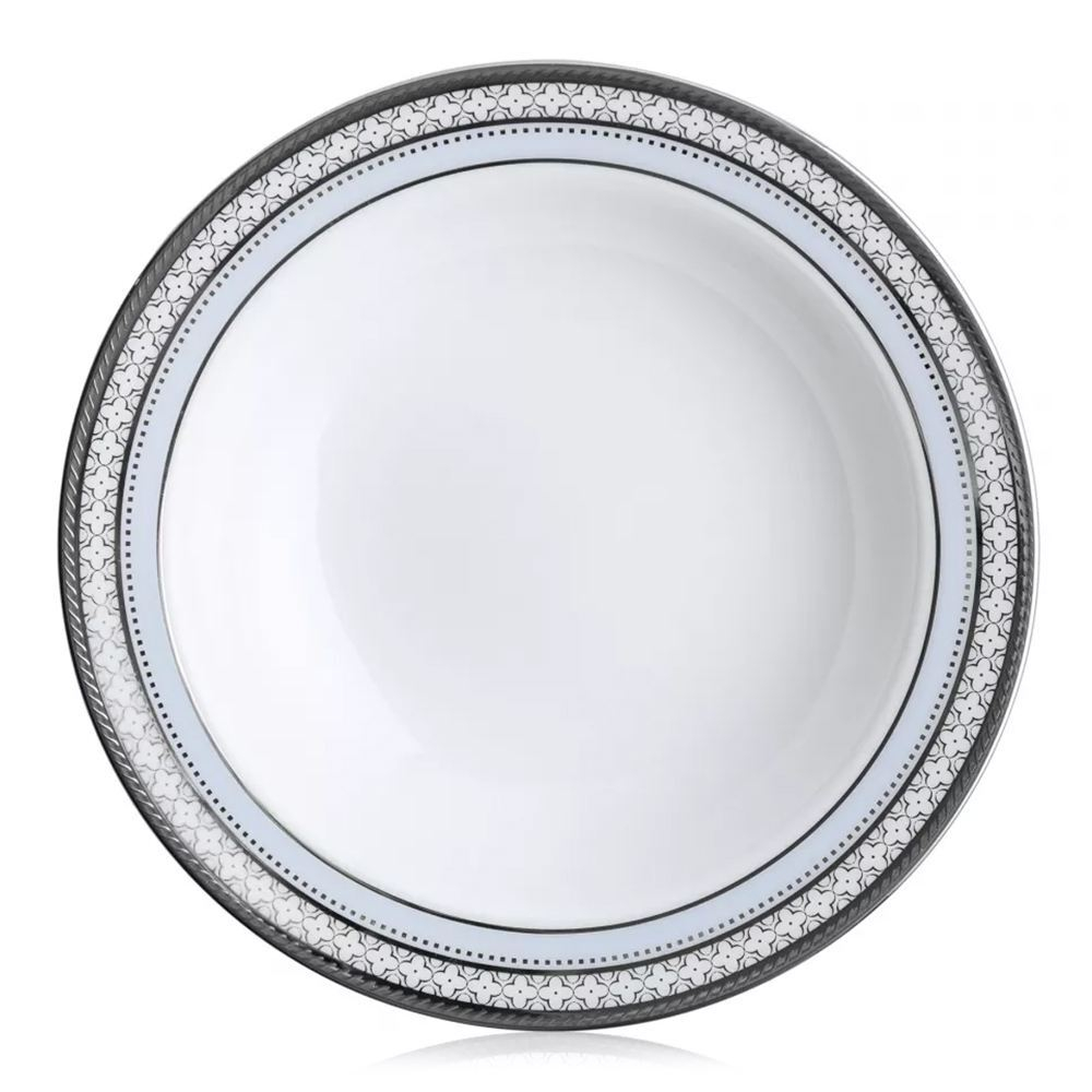 Чаша для десерта Noritake Трефолио, платиновый кант 15,7 см, фарфор костяной