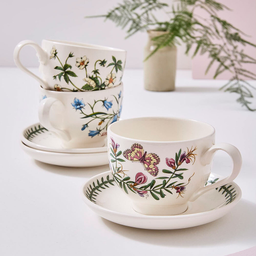 Набор чашек чайных с блюдцами 6 шт, 280мл, Portmeirion "Ботанический сад" PRT-BG04557