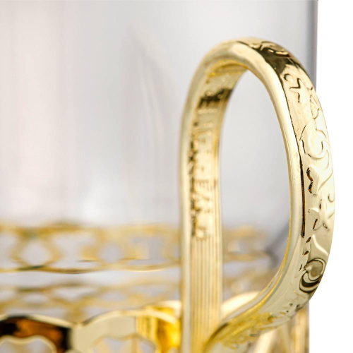 Стакан с подстаканником Античный 150 мл Queen Anne золотой